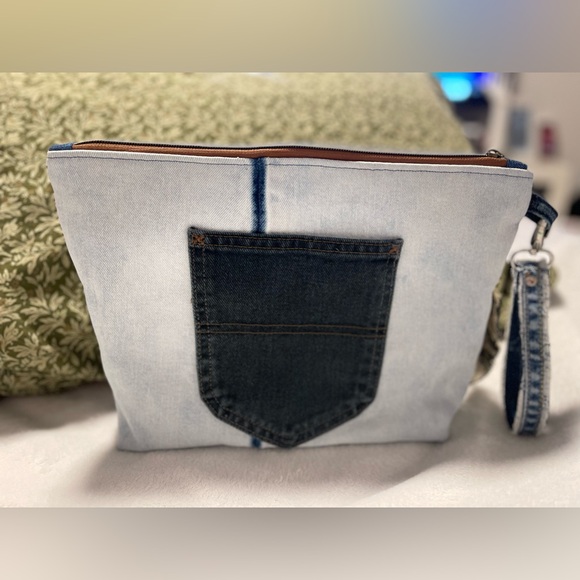 Patchwork Denim Clutch Handbag - from Upcycled denim Jeans - Picture 5 of 14